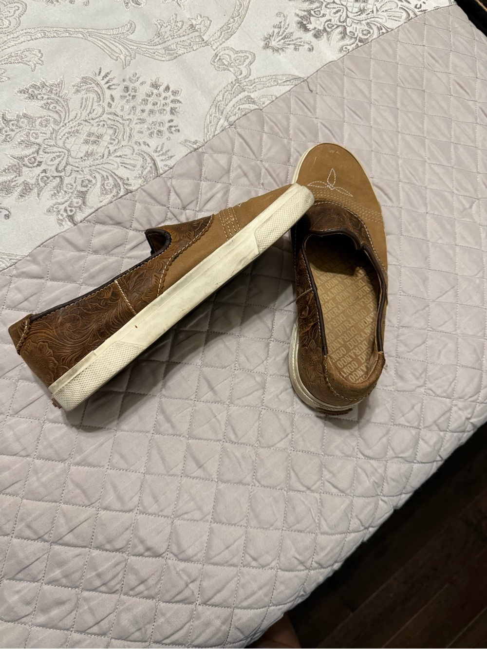 Durango Brown Slip-On Loafers with White Sole